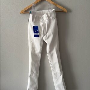 Mizuno Youth Baseball Hemmed Bottom Pants in White
